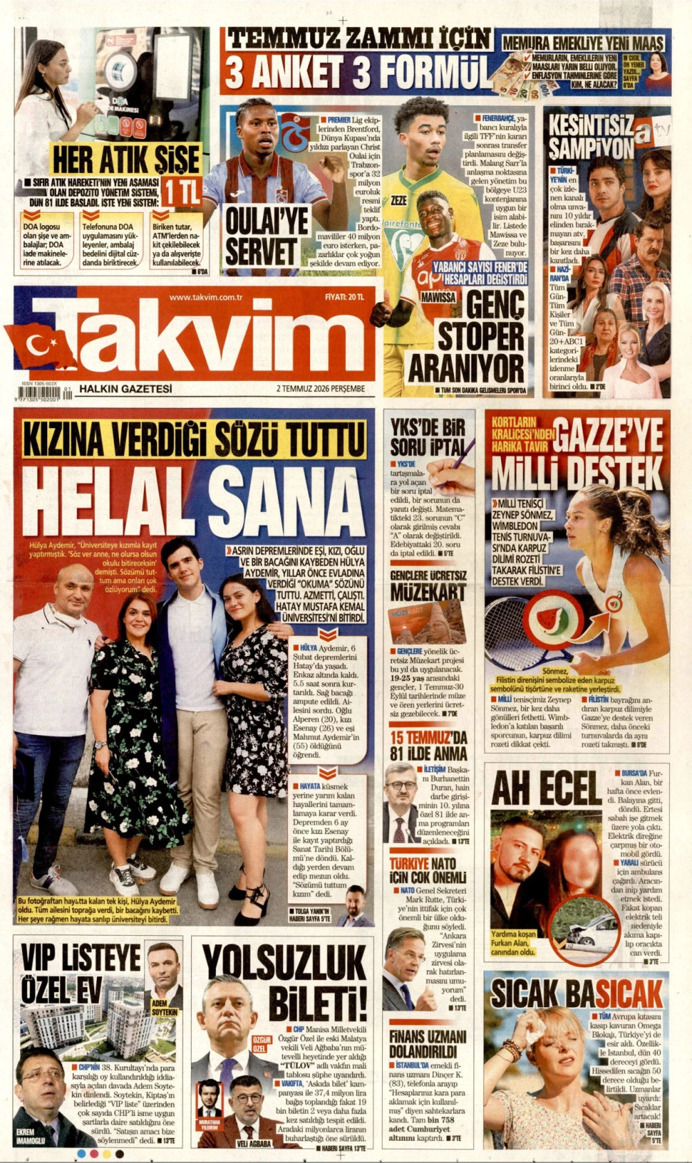 takvim gazetesi