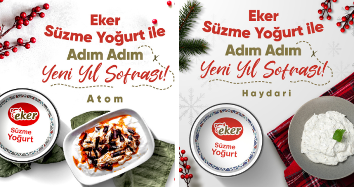 Eker, yılbaşı soflarına S&uuml;zme Yoğurt ile eşlik ediyor