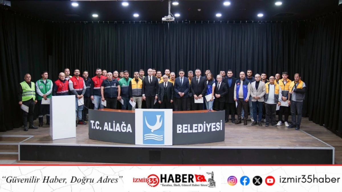 Aliağa&rsquo;da Orman Yangınlarıyla M&uuml;cadele Eden Personele Teşekk&uuml;r Belgesi