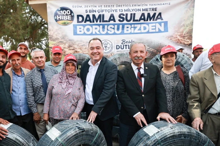 B&uuml;y&uuml;kşehir&rsquo;den Salihli&rsquo;de 500 &Uuml;reticiye Damlama Sulama Desteği