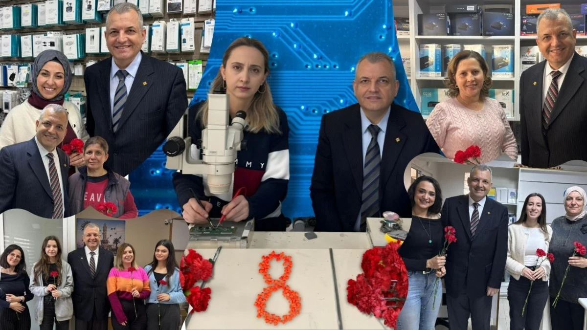 Elektronik&ccedil;ilerden kadın &uuml;yelere karanfilli minnet ziyareti