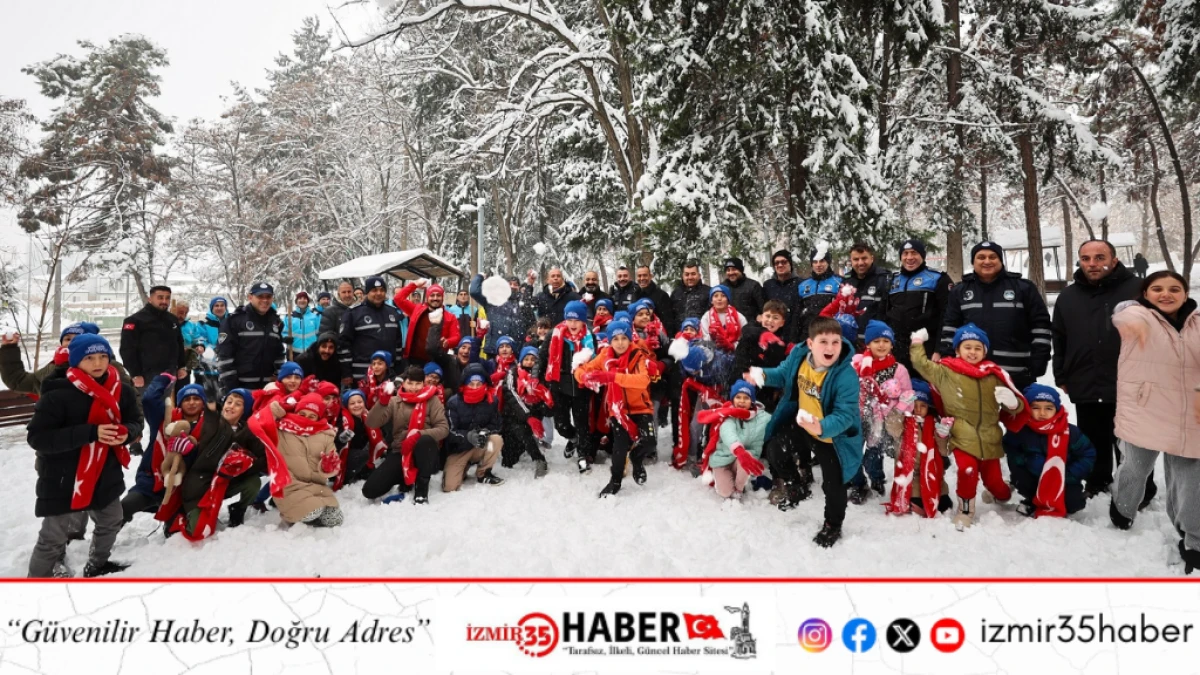 GAZİANTEP B&Uuml;Y&Uuml;KŞEHİR BELEDİYESİ, &Ccedil;OCUKLARIN KAR SEVİNCİNE HEDİYELERLE ORTAK OLDU