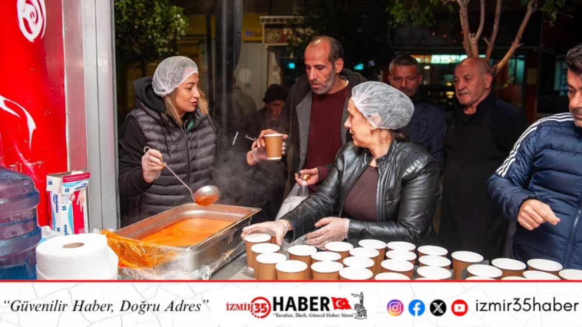 Karşıyaka&rsquo;da soğuk sabahlara sıcak dokunuş: &Ccedil;orba ikramı başladı