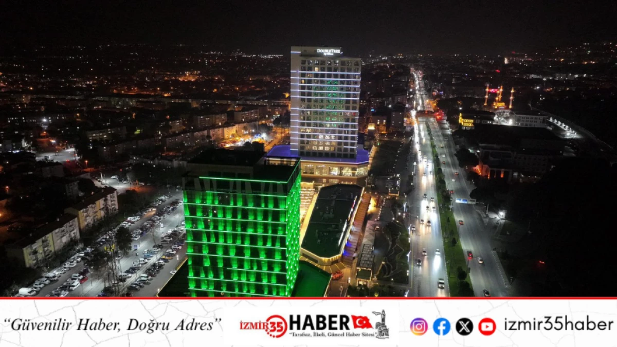 Manisa B&uuml;y&uuml;kşehir Belediyesinden Tıp Bayramı&rsquo;na &Ouml;zel Işıklandırma