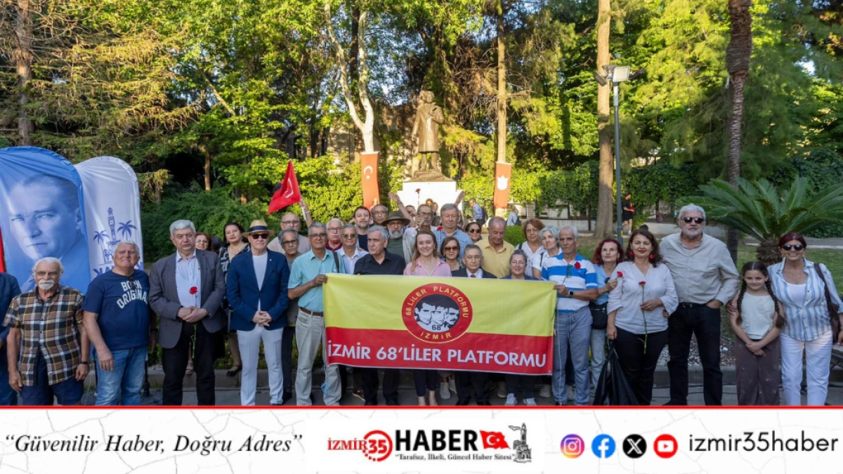 Nazım Hikmet Konak&rsquo;ta heykeli başında d&uuml;zenlenen t&ouml;renle anıldı