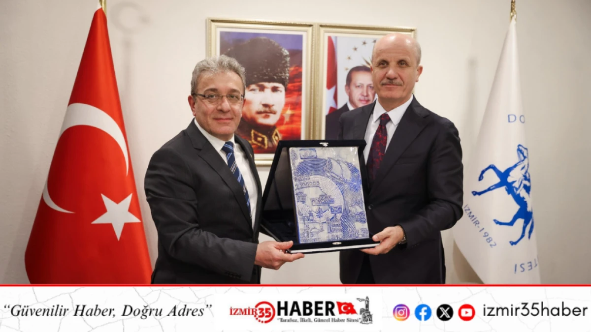 Y&Ouml;K BAŞKANI EROL &Ouml;ZVAR, DE&Uuml; EV SAHİPLİĞİNDE EGE B&Ouml;LGESİ REKT&Ouml;RLERİ İLE BULUŞTU